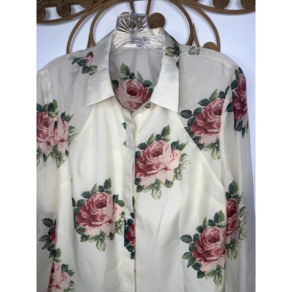 J. Peterman New Era English Blouse ivory, pink 6 - Picture 2 of 8